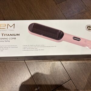 Titanium Hair Straightening Comb - Pink